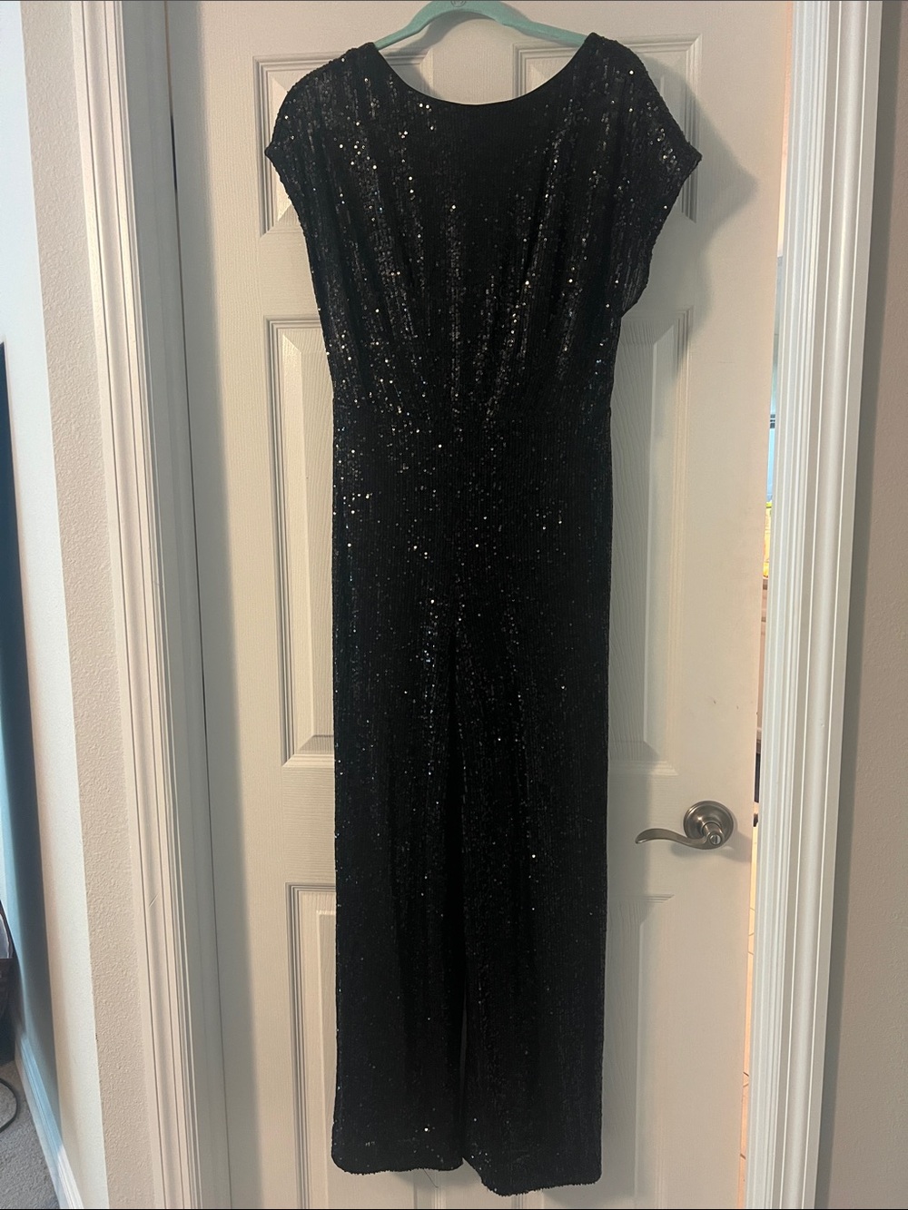Maggy London Black Sequin Formal Jumpsuit